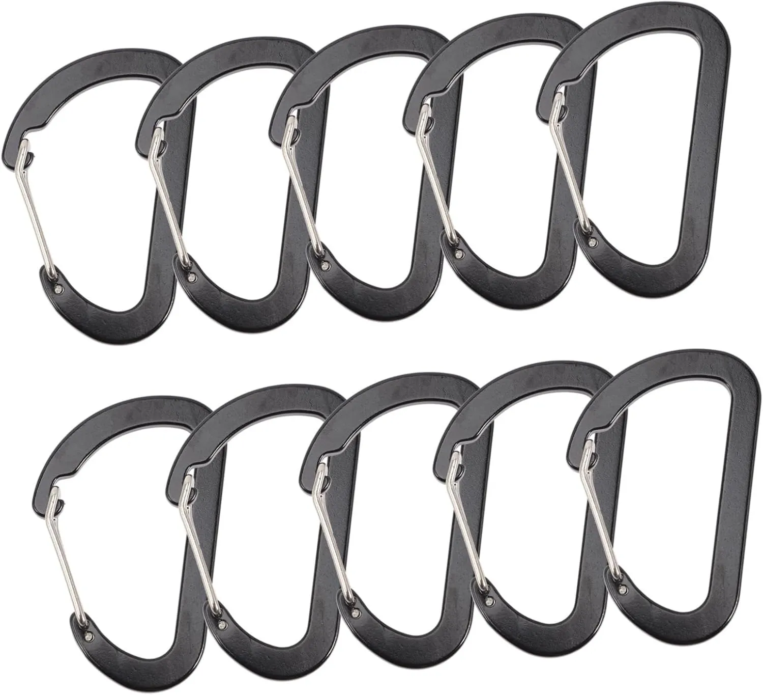 10pcs Carabiner Clips Spring Clip Hiking Accessories for Outdoor Activities Safety Buckles for Climbing