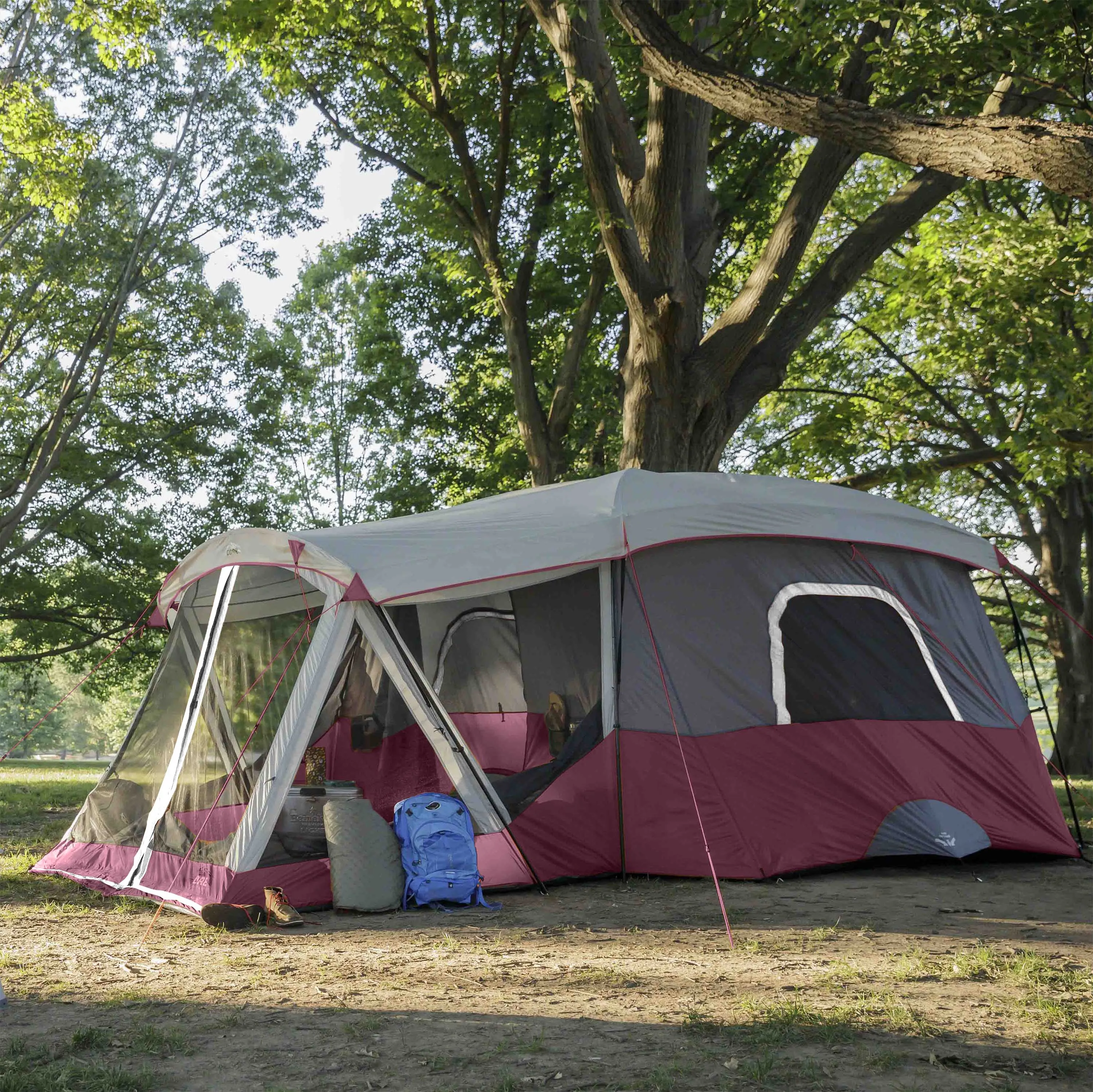 11 Person Cabin Tent with Screen Room 17' x 12'