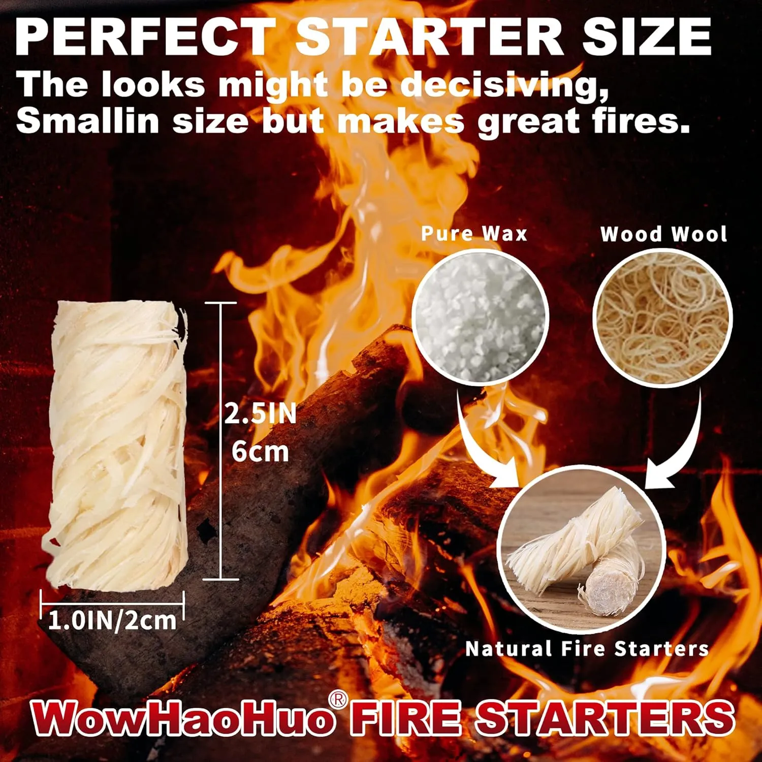 120 Pcs Natural Fire Starters for Campfires,BBQ,Grill,fire Starters for Wood Stove, Smoker,Charcoal Starter, firestarters for Outdoor fire Pit,Camp fire Starter,Fireplace Starter