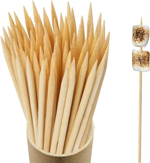 125 PCS Bamboo Marshmallow Roasting Sticks, SMores Skewers for Fire Pit, Extra Long 30 Inch Heavy Duty 6mm Thick Wooden SMores Sticks for Open Fire Pits Roaster Barbecue Hot Dog Camping Kebab Sausage