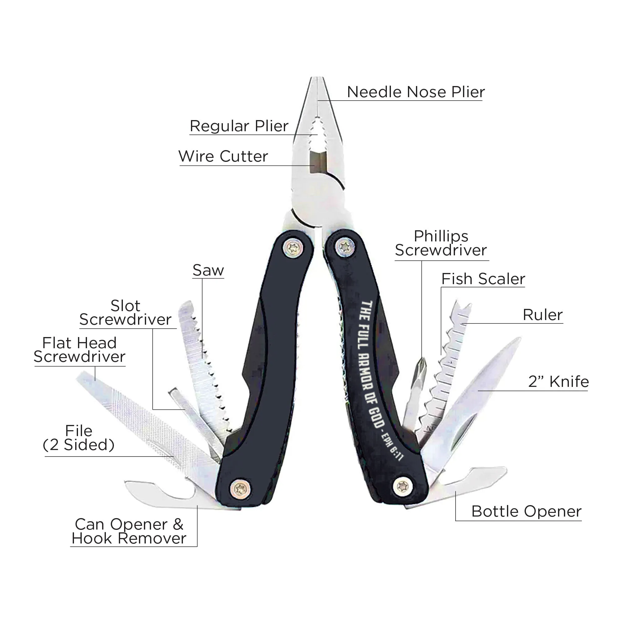 14-in-1 Scripture Multi-Tools - The Full Armor of God: Eph. 6:11