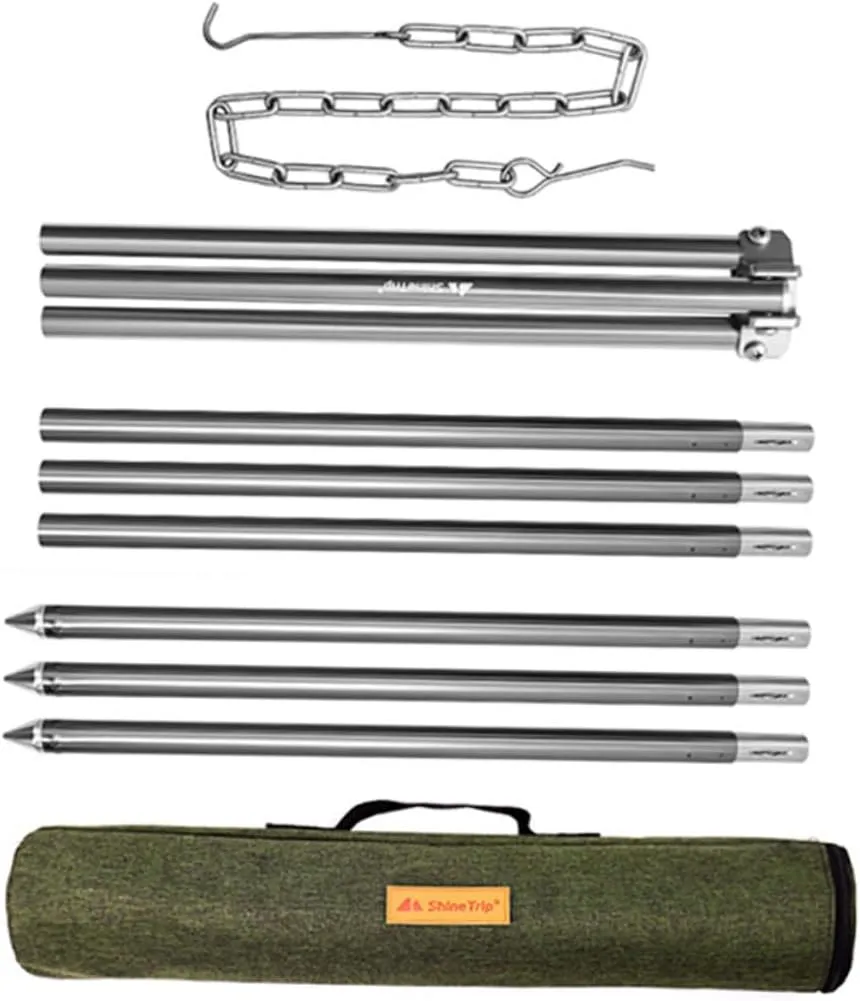 1Set Adjustable Camping Tripod Grill Campfire Cooking Stand for Outdoor BBQ Hiking and Picnics Essential Camping Tool for Family and Friends