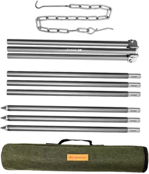 1Set Adjustable Camping Tripod Grill Campfire Cooking Stand for Outdoor BBQ Hiking and Picnics Essential Camping Tool for Family and Friends