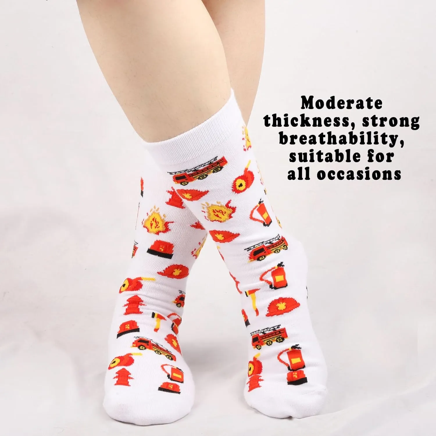 2 Pairs Funny Fireman Socks Firefighter Gift Fire Department Gift Fireman Grad Gift I Can Build That Gift