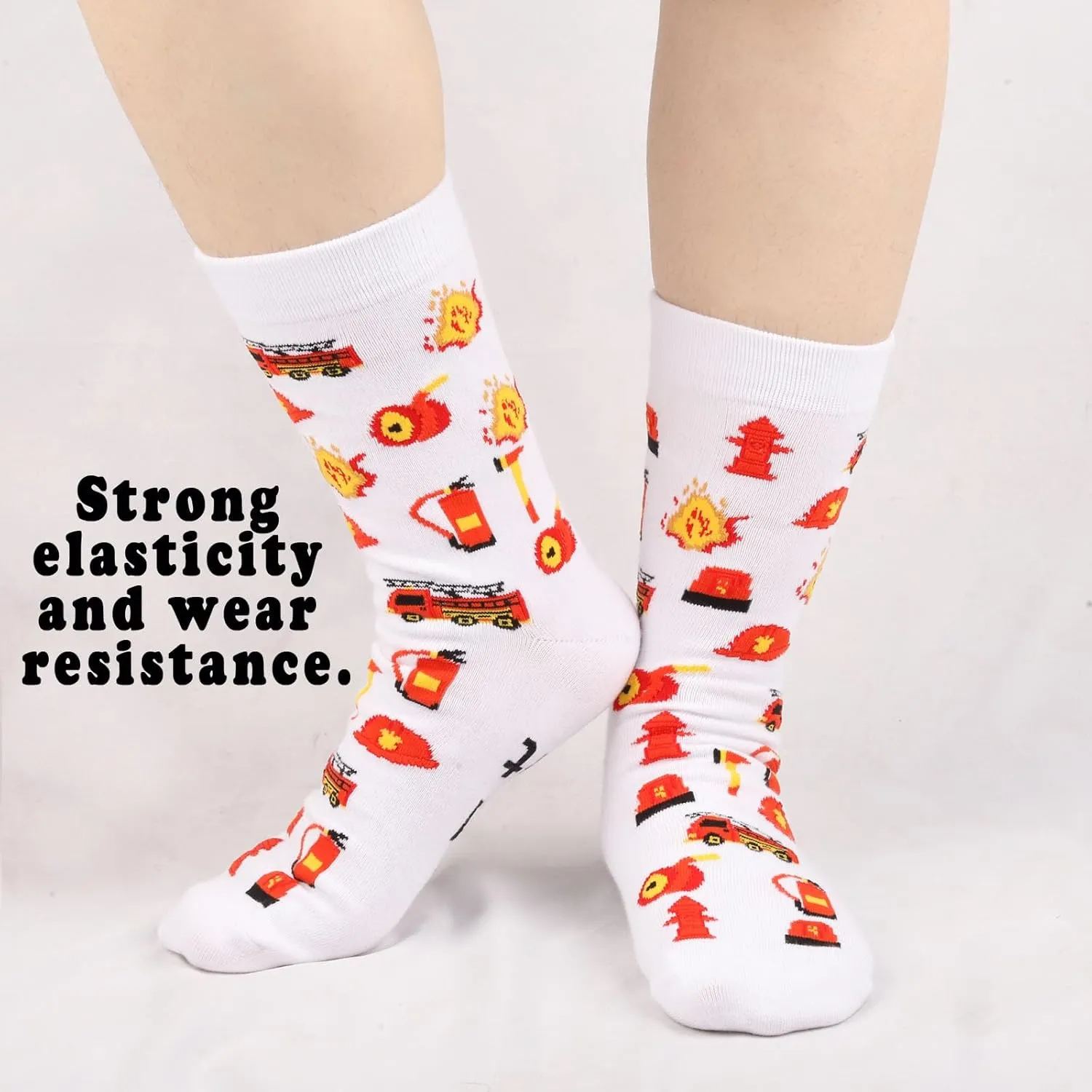 2 Pairs Funny Fireman Socks Firefighter Gift Fire Department Gift Fireman Grad Gift I Can Build That Gift