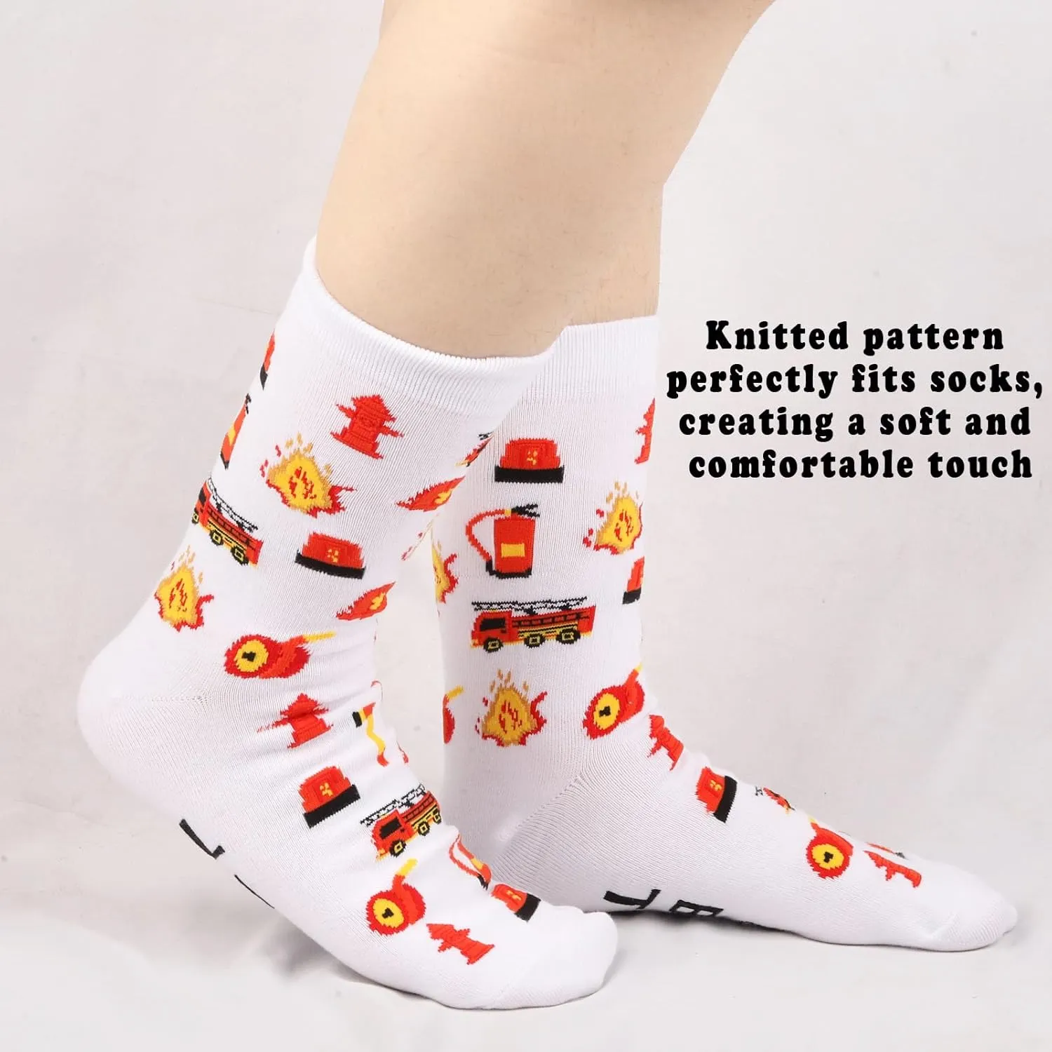 2 Pairs Funny Fireman Socks Firefighter Gift Fire Department Gift Fireman Grad Gift I Can Build That Gift