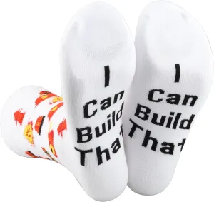 2 Pairs Funny Fireman Socks Firefighter Gift Fire Department Gift Fireman Grad Gift I Can Build That Gift