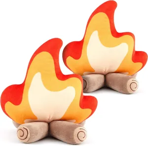 2 Pcs Camping Room Decor Campfire Plush Toys Fake Fire Firewood Plush Pillow Woodland Forest Nursery Decor for Camping Overnight Scene Setting Decoration