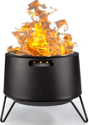 20-Inch Smokeless Social Fire Pit, Portable Outdoor Fire Pit with Removable Ash Base, Stand & Cloth Cover – Modern Wood Burning Fire Pit for Patio, Backyard, and Gatherings