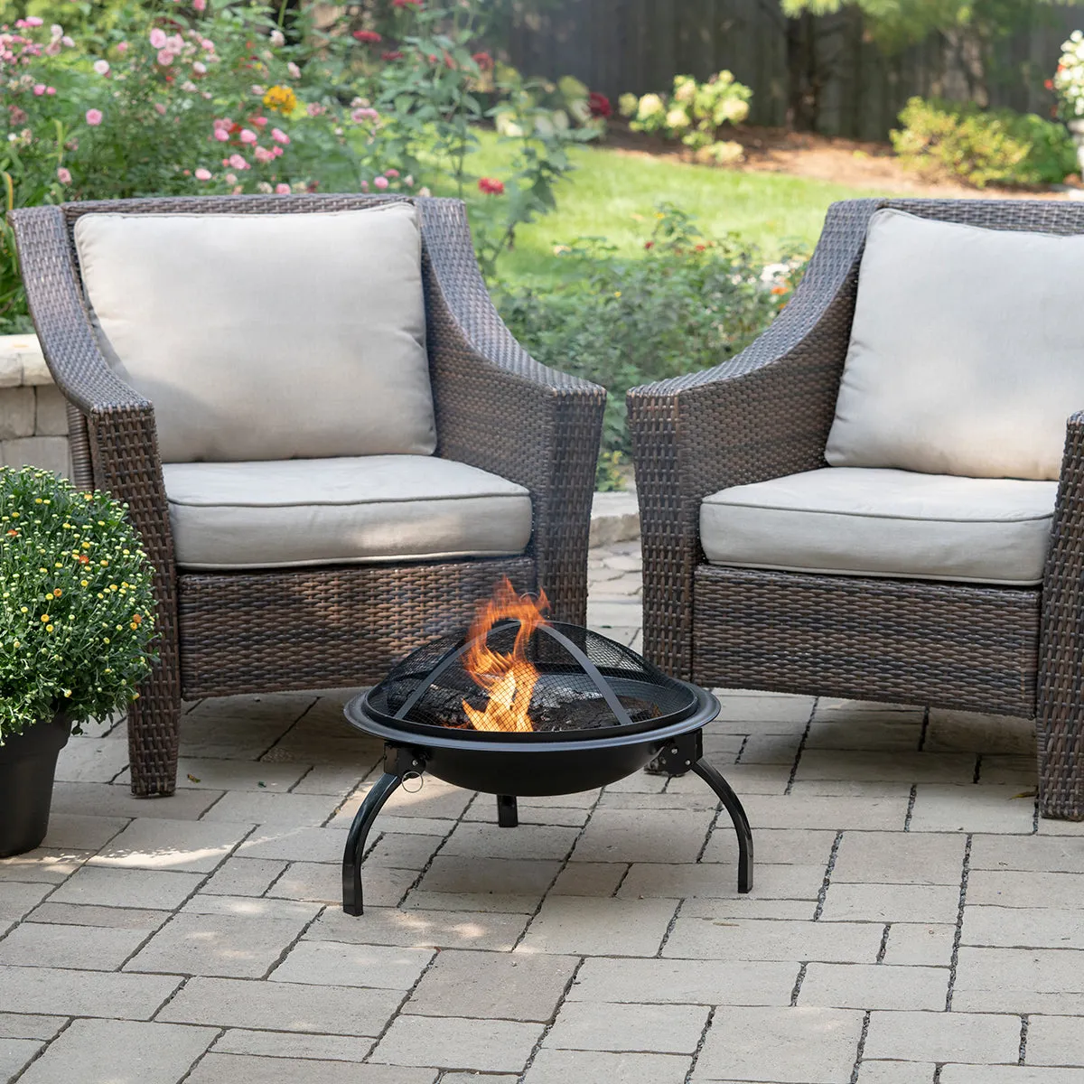 21.25" Round Portable Fire Pit