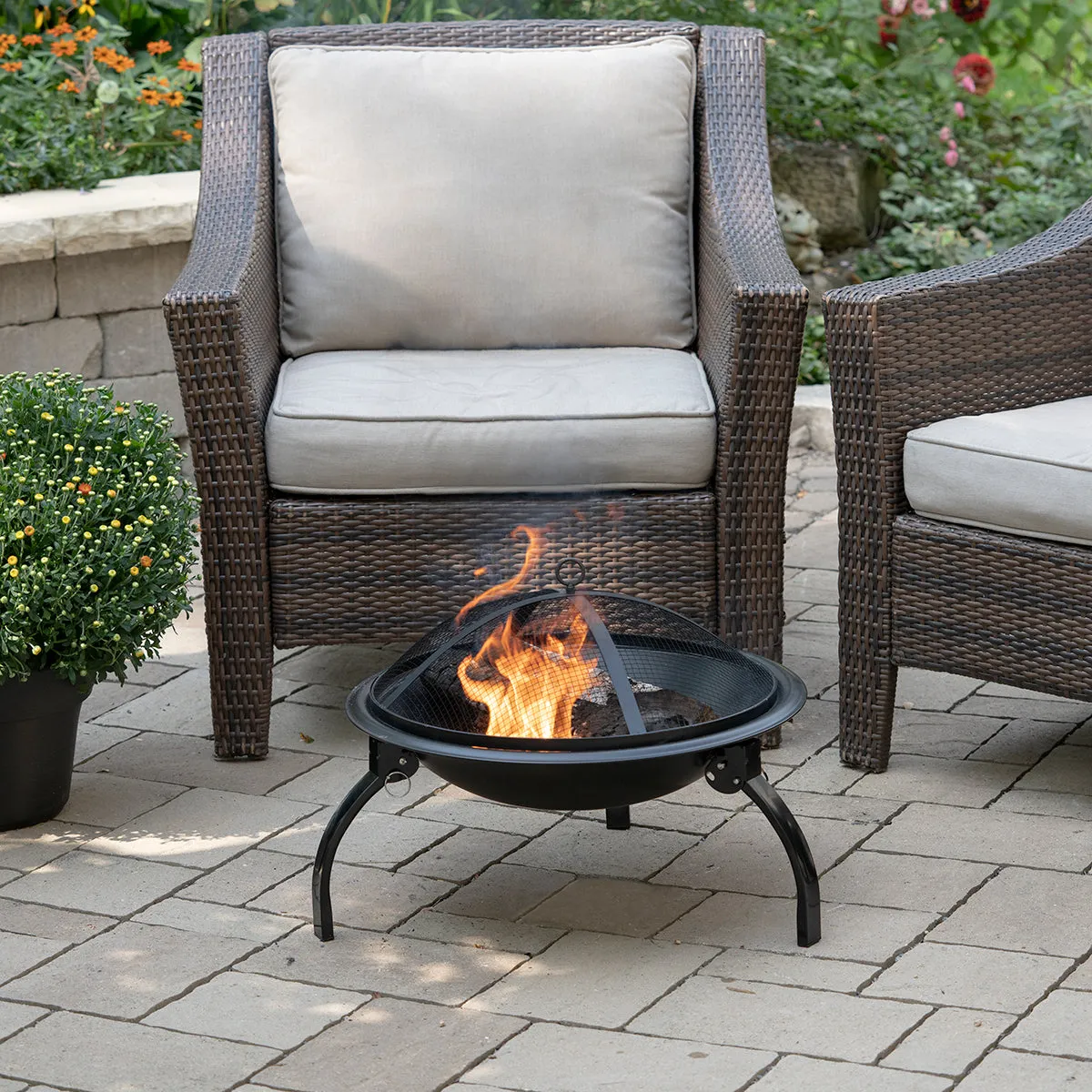 21.25" Round Portable Fire Pit