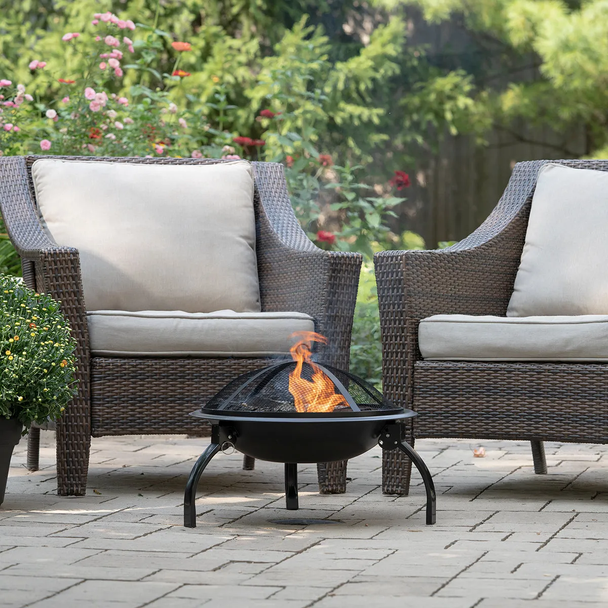 21.25" Round Portable Fire Pit