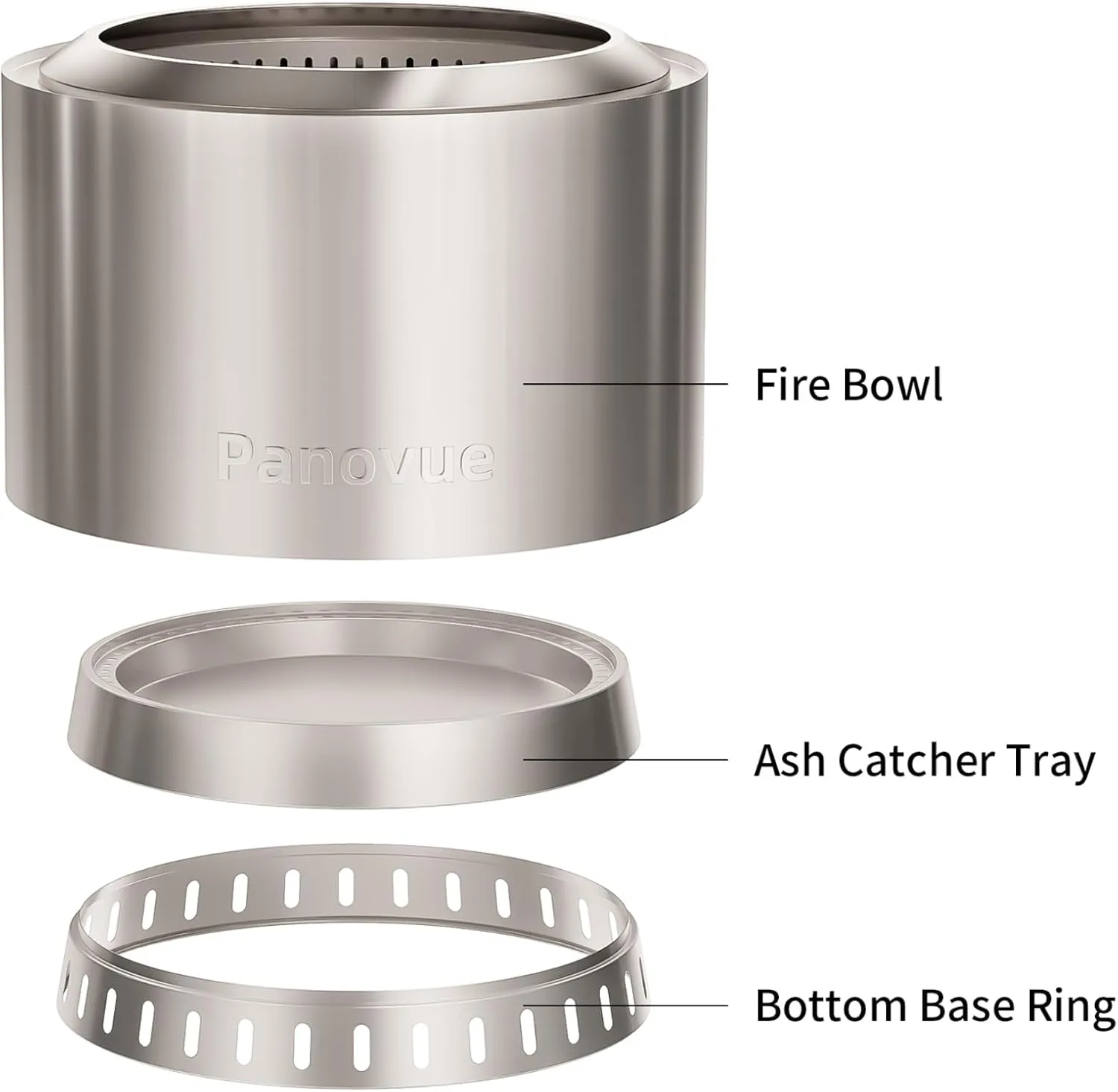 22 inch Smokeless Fire Pit with Waterproof Cover, Stainless Steel Outdoor Smokeless Firepit, Wood Burning Fire Pits for Camping, Bonfire,Low Smoke Firepit for Outside