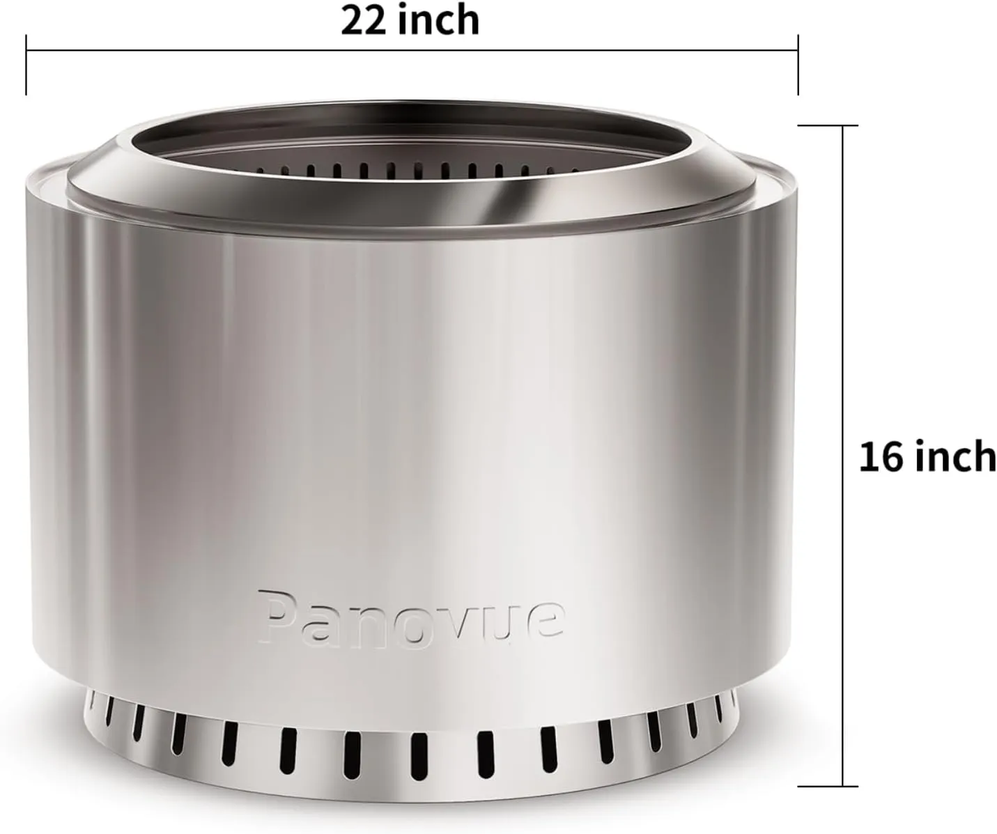 22 inch Smokeless Fire Pit with Waterproof Cover, Stainless Steel Outdoor Smokeless Firepit, Wood Burning Fire Pits for Camping, Bonfire,Low Smoke Firepit for Outside
