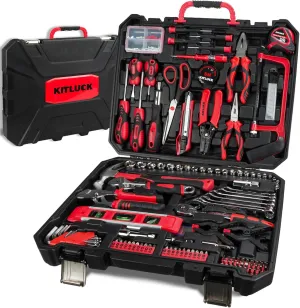 228-piece Home Tool Kit, Household Hand Repair Tool Set for men, Portable Tool box Set with Tools (Screwdriver, Wrench, Plier, Socket, Harmer, Hex Key, Rule, Saw, Knife, etc.) for Home and Car