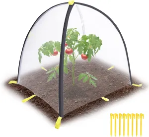 28 x28 x 33 Inch Insect Barrier Plant Tent Cover-Pest Guard Cover-Bird Barrier Netting Mesh with Stakes for Protect Plants Fruits Flower from Insect Bird Eating (1, M)