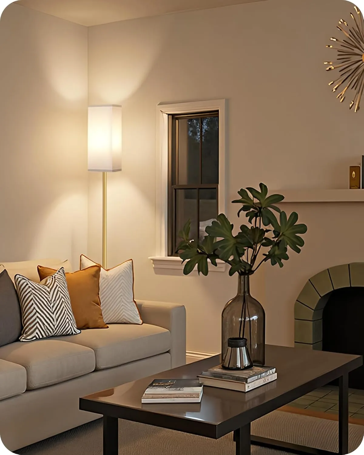 2Pack Floor Lamp, Pole Lamp with Foot Switch, Modern Standing Lampshade, Minimalist Freestanding Lamp (Bulb Not Included), for Living Room, Bedroom Office Gold and White DCW07LDP205