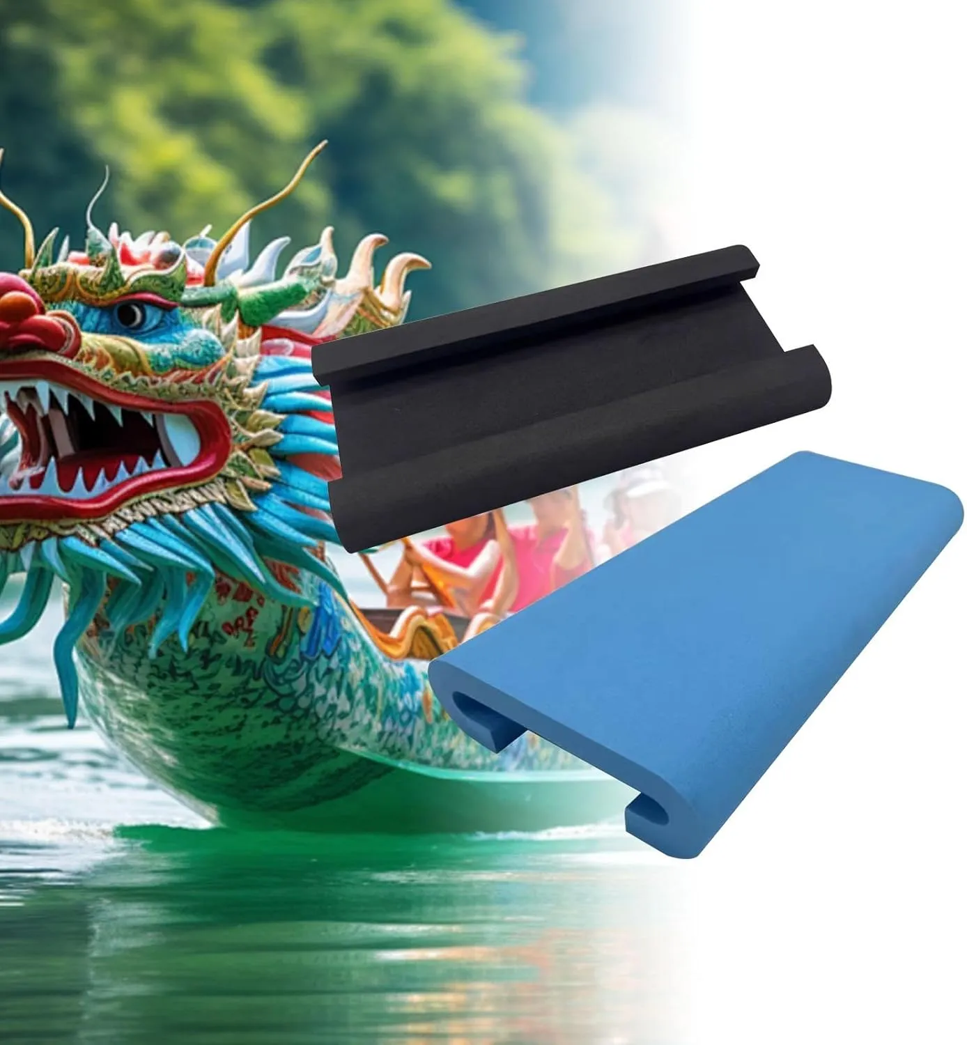 2Pcs Dragon Boat Seat Pads, EVA Fishing Seat Pads, Shock Absorption, Rowing Machine Seat Cushions