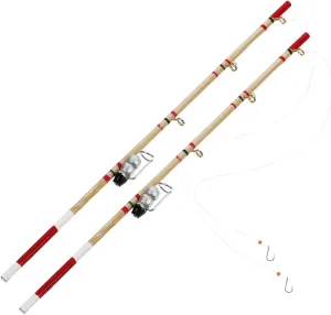 2pcs Miniature Fishing Pole Rod: Mini Fishing Pole Models Dollhouse House for Birthday Party Christmas Decoration Accessories