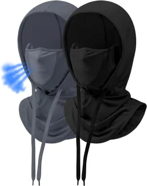 3-in-1 Cooling Breathable Balaclava Face Mask with Nose Mesh Sun UV Protection Hood Full Head Cover Men Women Hiking Outdoor