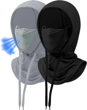3-in-1 Cooling Breathable Balaclava Face Mask with Nose Mesh Sun UV Protection Hood Full Head Cover Men Women Hiking Outdoor