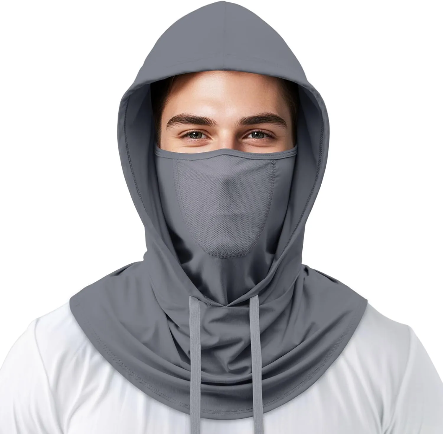 3-in-1 Cooling Breathable Balaclava Face Mask with Nose Mesh Sun UV Protection Hood Full Head Cover Men Women Hiking Outdoor