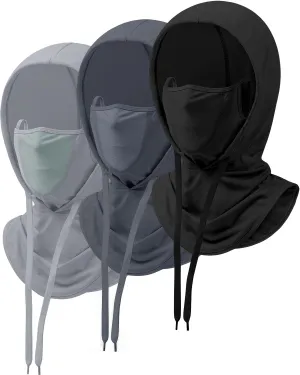 3-in-1 Cooling Breathable Balaclava Face Mask with Nose Mesh Sun UV Protection Hood Full Head Cover Men Women Hiking Outdoor