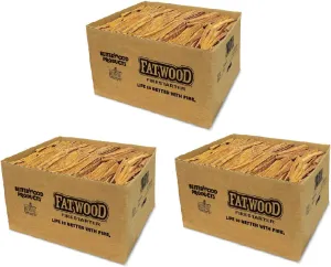 3 Pack Fatwood Fire Starter Sticks, Fireplace & Camping, 25 Lbs
