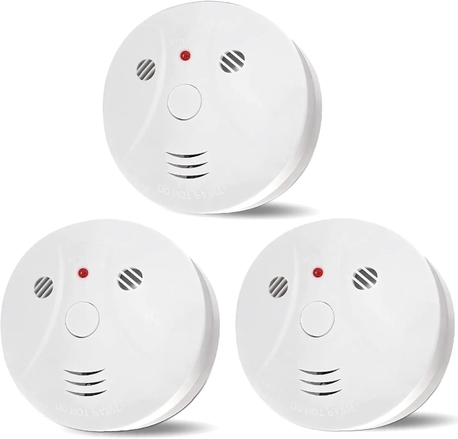 3 Pack Smoke Detector Fire Alarms Battery Operated with Photoelectric Sensor and Silence Button, Travel Portable