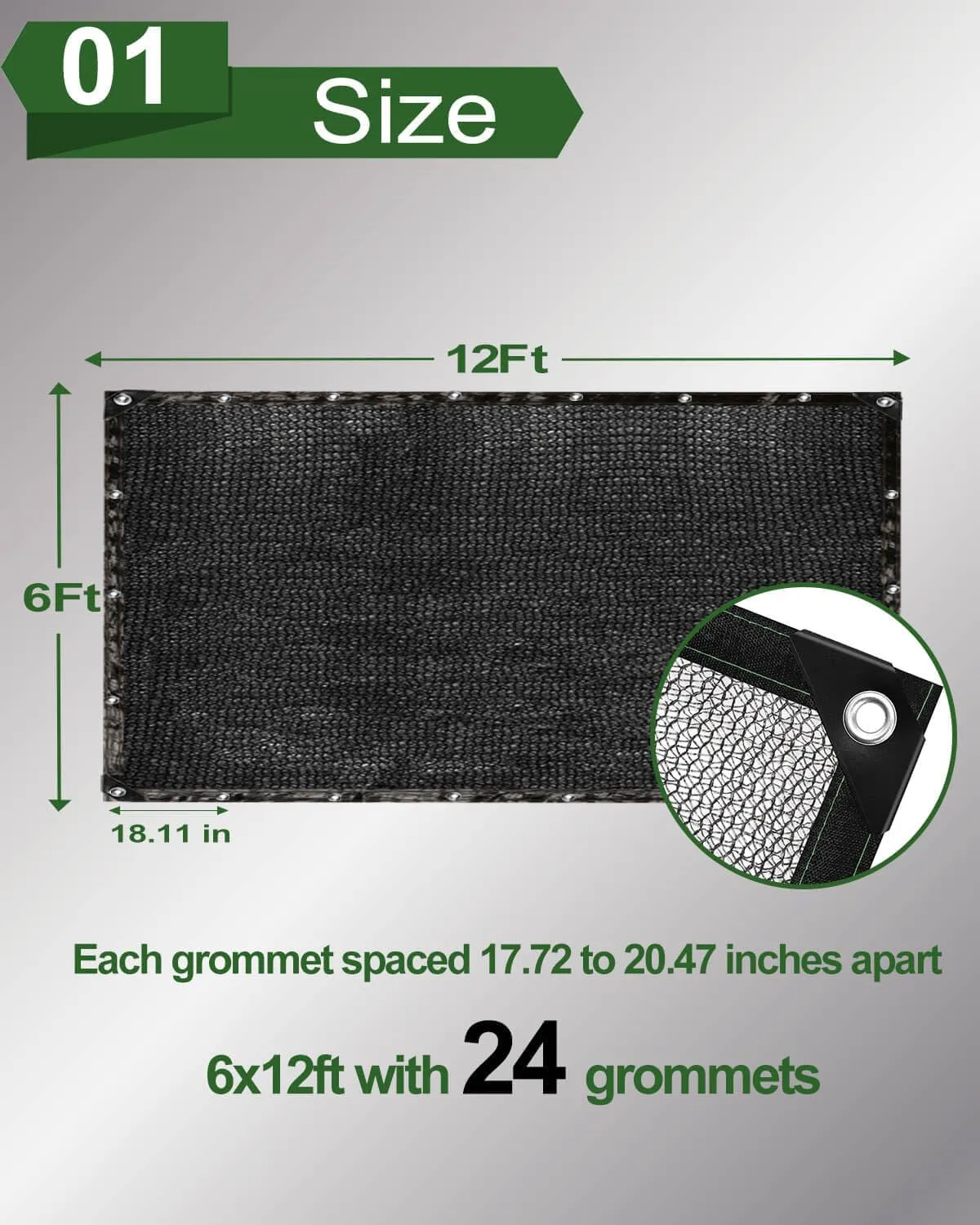 30% Sunblock Shade Cloth Net Black Resistant - 6x12 Ft Garden Shade Mesh for Plant Cover, Greenhouse, Chicken Coop, Kennels, Tomatoes Plants