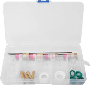 30pcs TIG Welding Kit Gas Len Glass Cup Tungsten Needle for WP17 18 26 TIG Torch High Quality Materials Easy Installation Practical Long Service Life