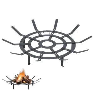 32 inch Round Adjustable Fire Grate, Heavy Duty, Smoke-Free Fire Pit Grate