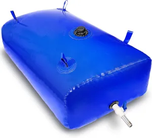 330 L/87 Gal Water Bladder Tank, Foldable Portable Water Storage Container, Emergency Water Bag for RV, Truck Bed, Fire Prevention, Drought Resistance, Blue