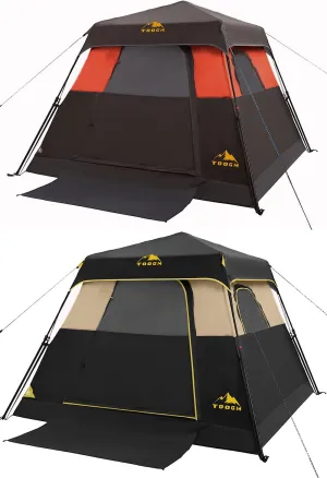 3/4 Person/6 Person Camping Tent Fast Cabin Tent with Instant Setup Tent, Weatherproof Tent Easy Quick Set Up & Pop Up in 60 Seconds with Rainfly Backpack for Family Camping,Upgraded Ventilation