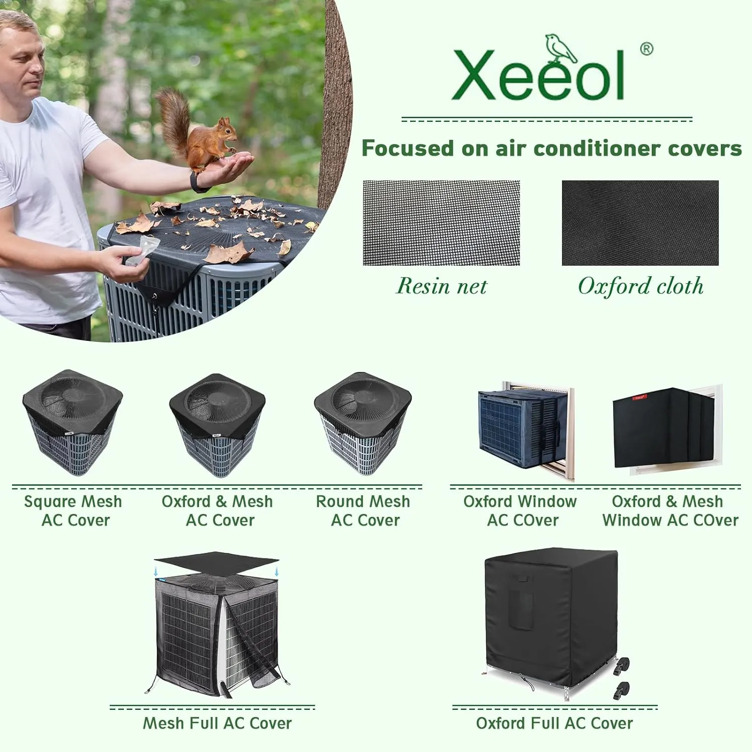 36x36 Central Air conditioner Covers for Outside, Larger Mesh AC Unit Covers Outdoor - Top Universal Defender