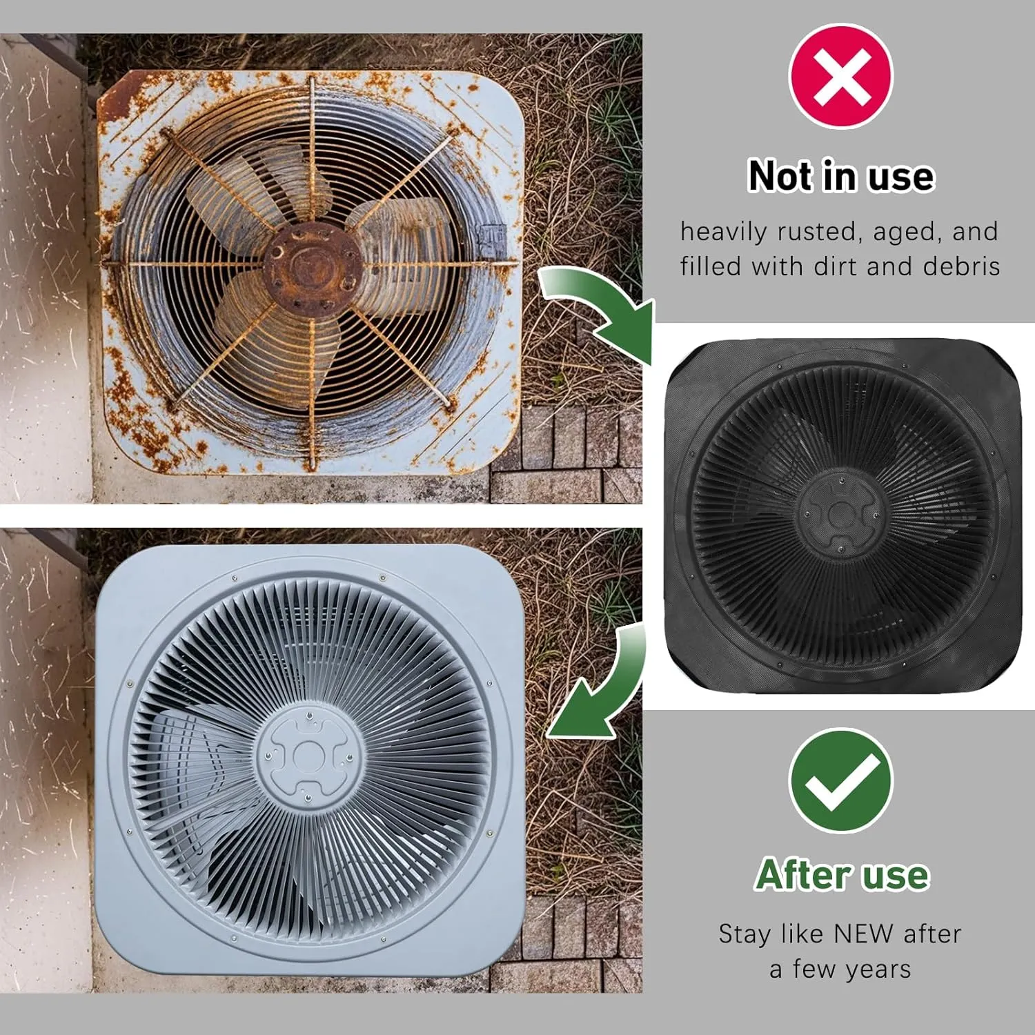 36x36 Central Air conditioner Covers for Outside, Larger Mesh AC Unit Covers Outdoor - Top Universal Defender