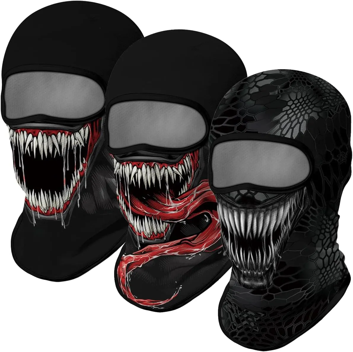 3PCS Balaclava Full Face Mask Ski Mask UV Protection Cover Motorcycle Full Face Mask for Men Women Outdoor Sports