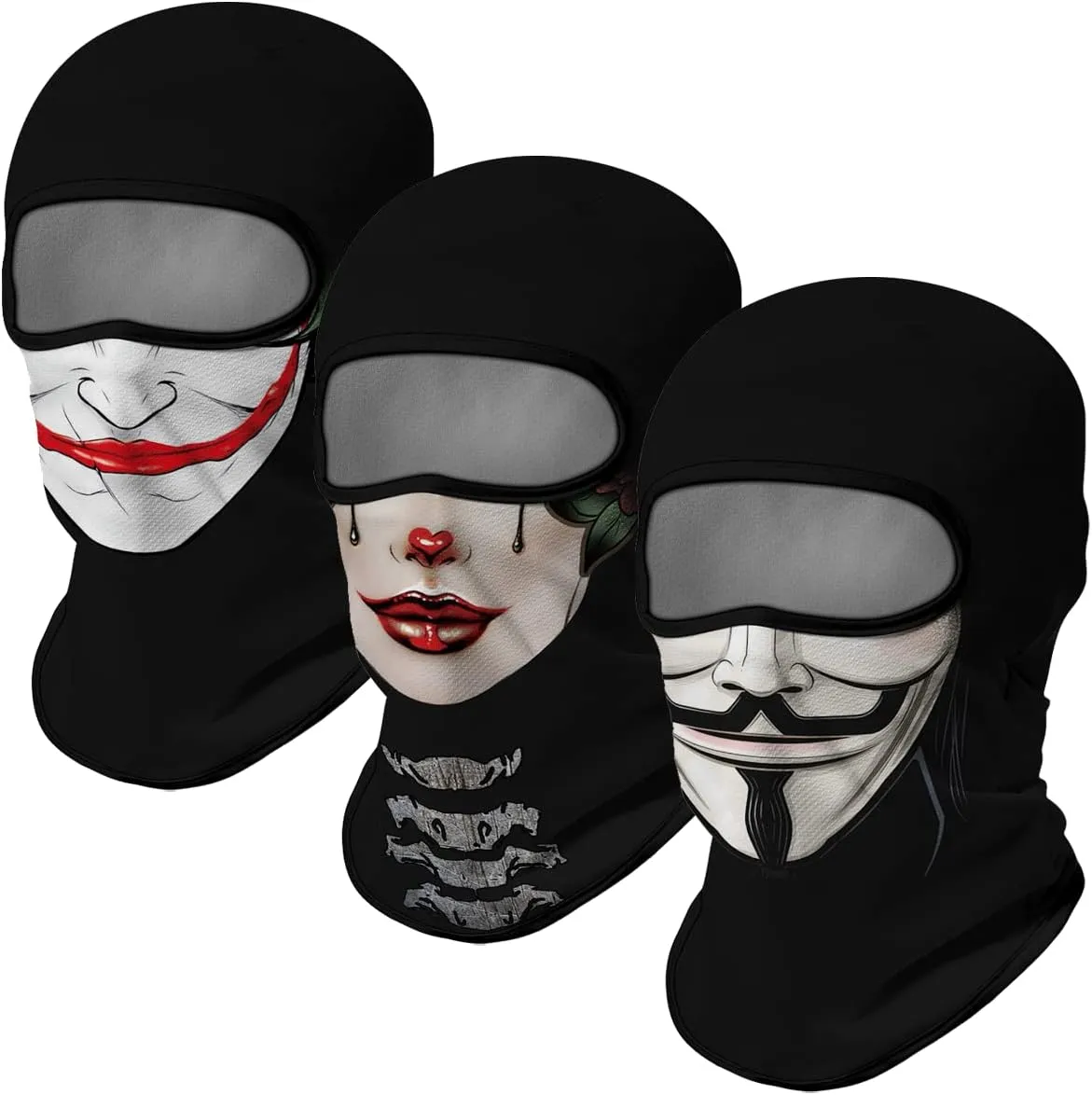 3PCS Balaclava Full Face Mask Ski Mask UV Protection Cover Motorcycle Full Face Mask for Men Women Outdoor Sports
