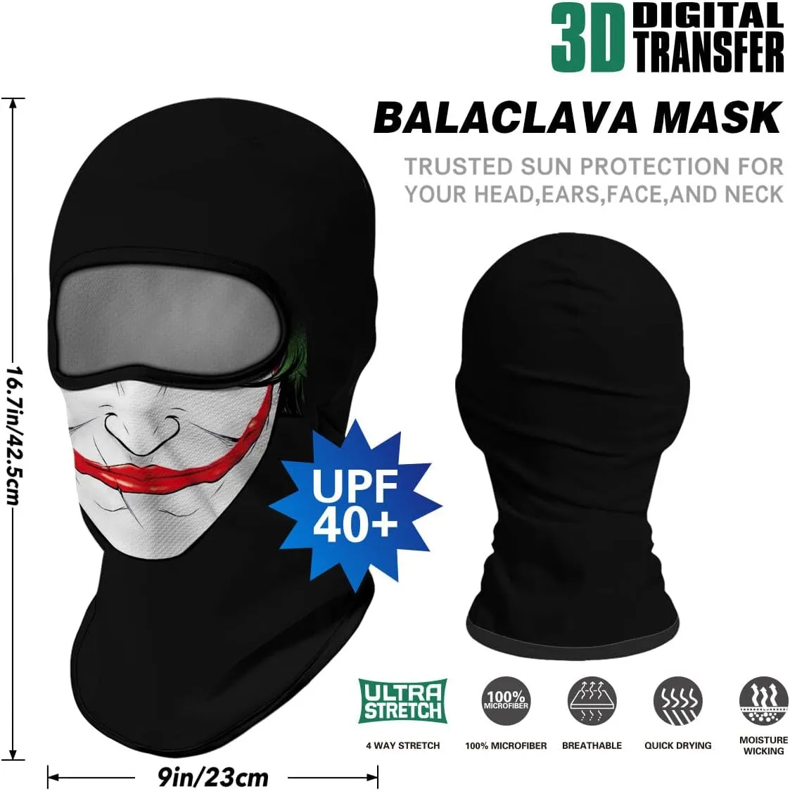 3PCS Balaclava Full Face Mask Ski Mask UV Protection Cover Motorcycle Full Face Mask for Men Women Outdoor Sports