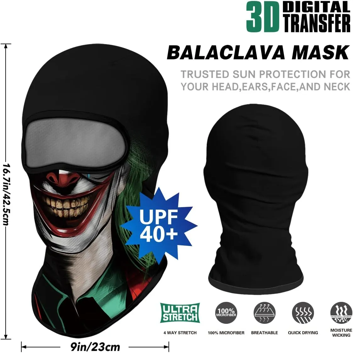 3PCS Balaclava Full Face Mask Ski Mask UV Protection Cover Motorcycle Full Face Mask for Men Women Outdoor Sports