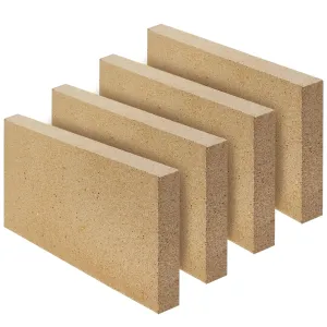 4 Pack Fire Bricks, 2300F 9" L x 4-1/2" W x 3/4" H Insulating Woodstove Firebricks, Refractory Clay Bricks for Fireplace, Kilns, Fire Pit, Grill, Pizza Oven