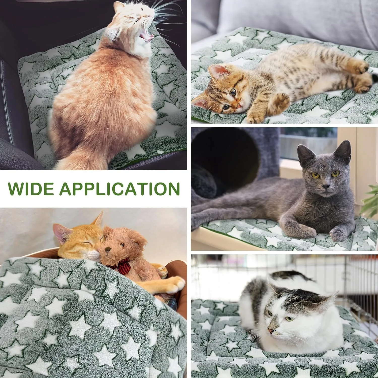 4 Pcs Washable Dog Bed Crate Mat Pad Replaceable Reversible Kennel Pad for Crate Pet, Sleeping Mat for Small, Medium, Large Dog Machine Washable(18 x 24 x 1.6 Inch,Green)