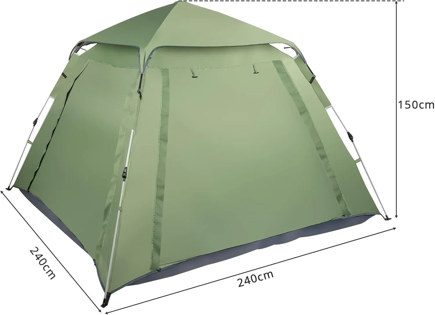 4-PersonCamping Tent,Family Dome Weatherproof Tent with Easy Setup, Included Rainfly and Carry Bag, 2 Windows and 2 Doors for Air Flow for Backpacking, Hiking, or BeachOutdoors