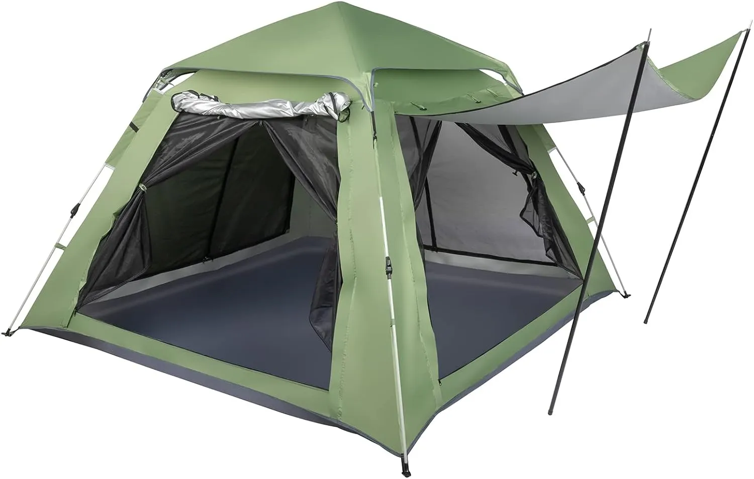 4-PersonCamping Tent,Family Dome Weatherproof Tent with Easy Setup, Included Rainfly and Carry Bag, 2 Windows and 2 Doors for Air Flow for Backpacking, Hiking, or BeachOutdoors