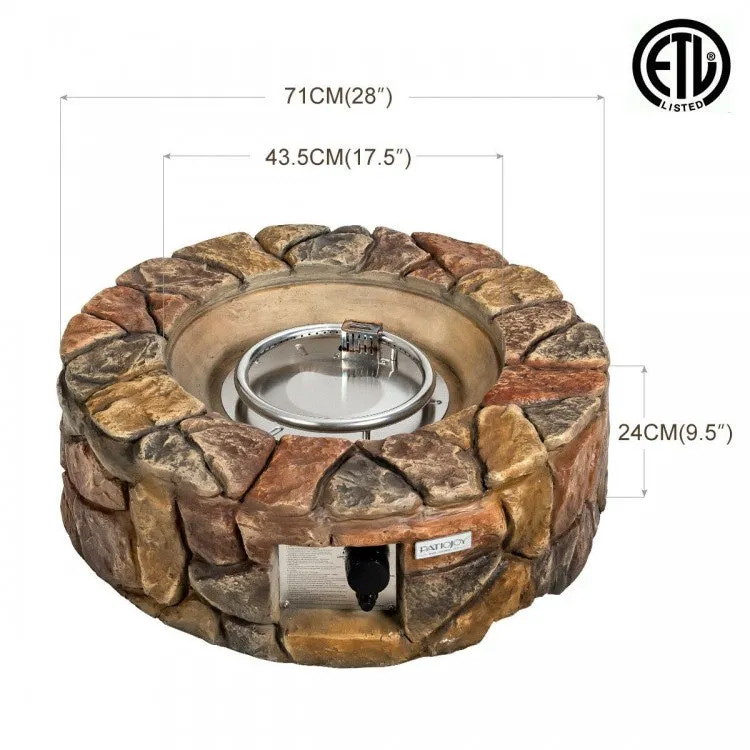 40000 BTU Outdoor Camping Party Rock Gas Fire Pit