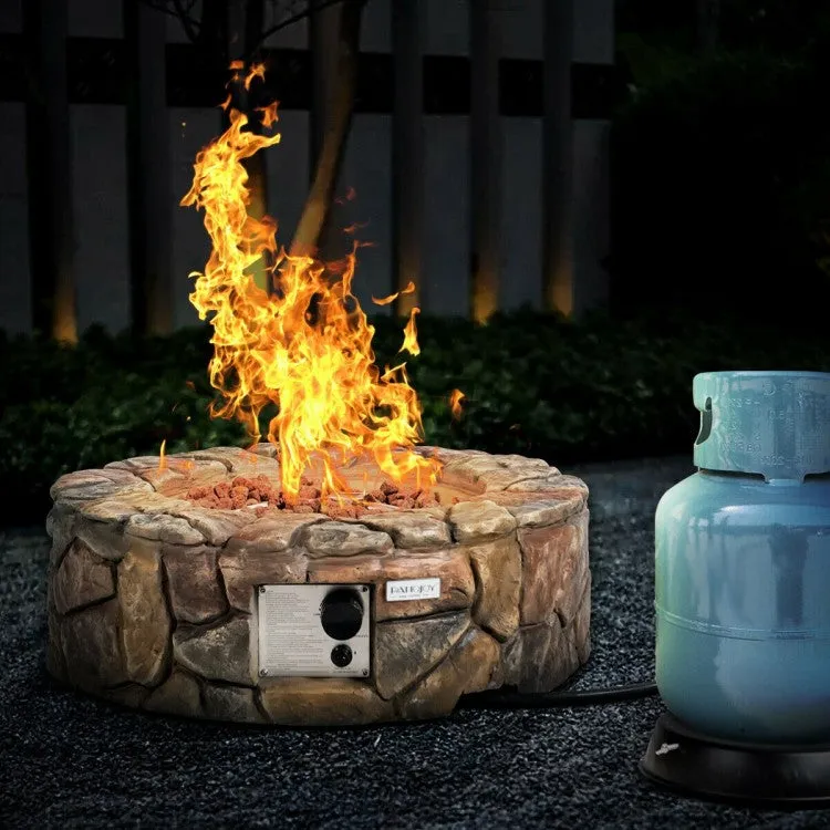 40000 BTU Outdoor Camping Party Rock Gas Fire Pit