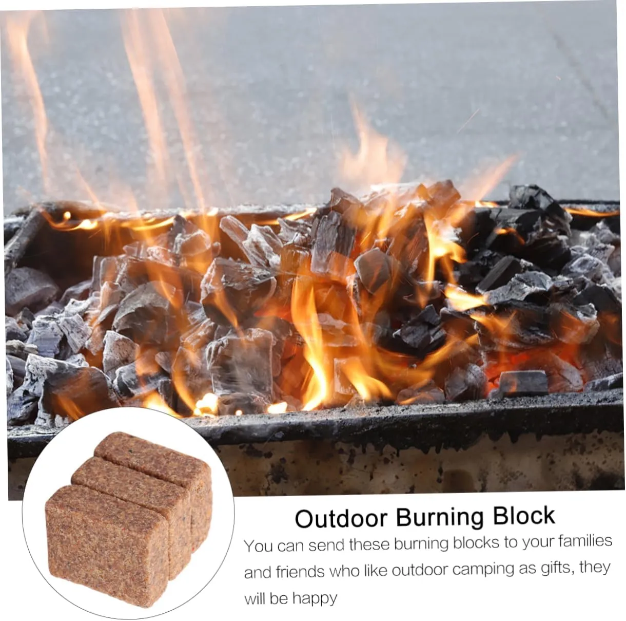 50pcs Combustion Supporting Blocks Easy to Use Fire Starters for Campfires Fireplaces