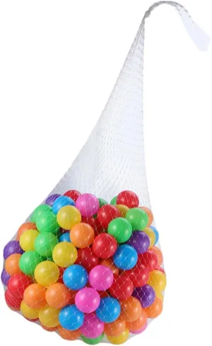 50Pcs Plastic Ocean Balls for Crush Play Balls with Storage Mesh Bag for Ball Pits Pools and Playtime Fun Bright Colors for Hand Eye Coordination
