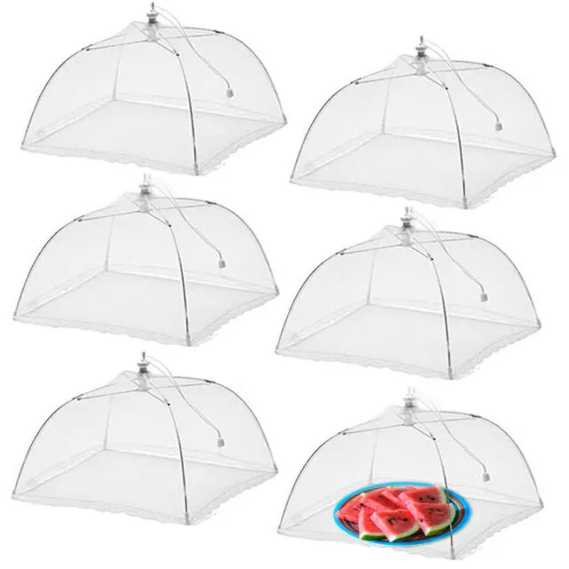 6pk Pop-Up Outdoor Food Cover Umbrella 17” Mesh Tent Protectors Bugs BBQ Picnics