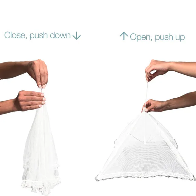 6pk Pop-Up Outdoor Food Cover Umbrella 17” Mesh Tent Protectors Bugs BBQ Picnics
